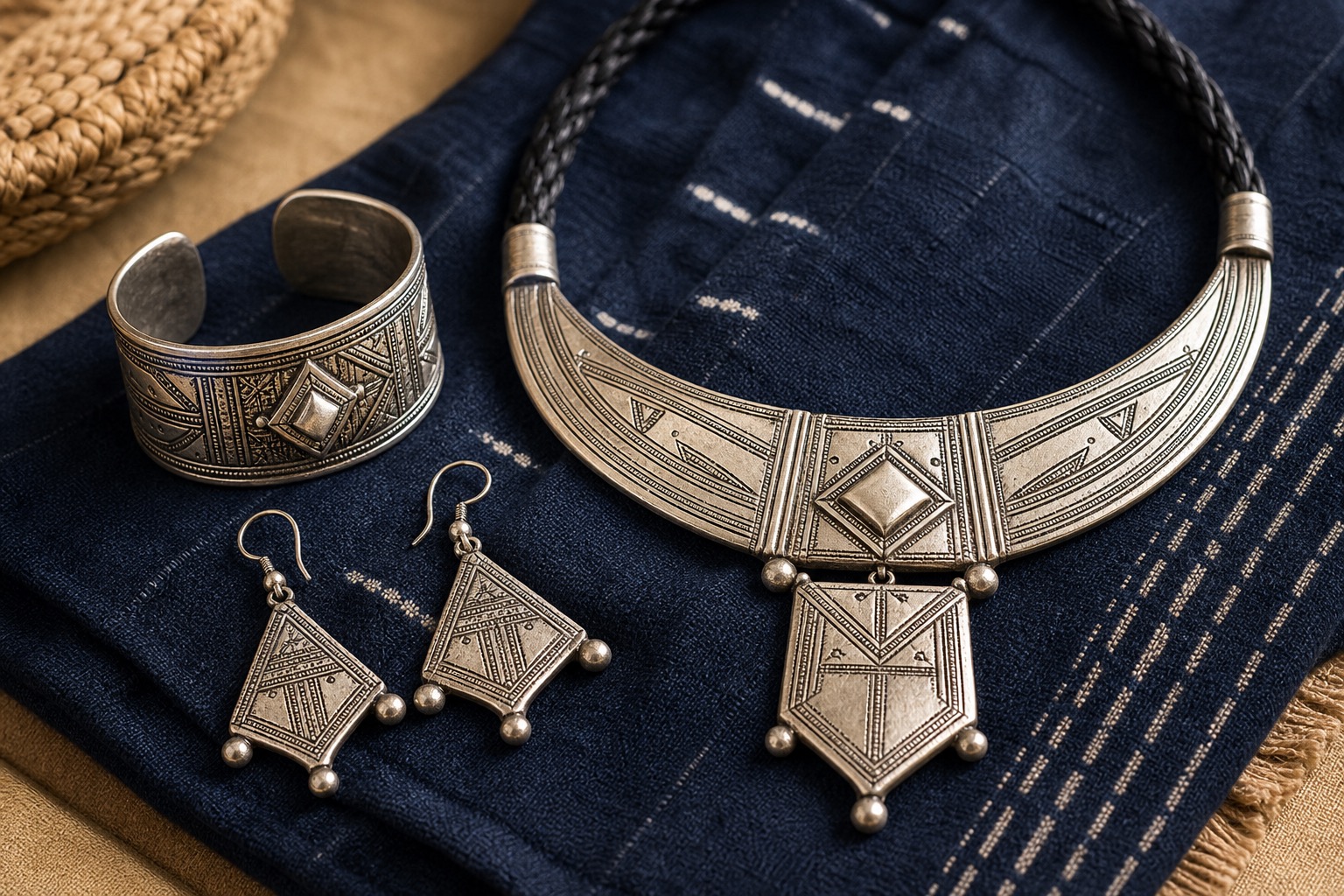 Bijoux touareg argentés